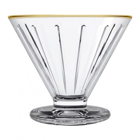 Taça Para Sobremesa 8cm Altura Com Borda Dourada
